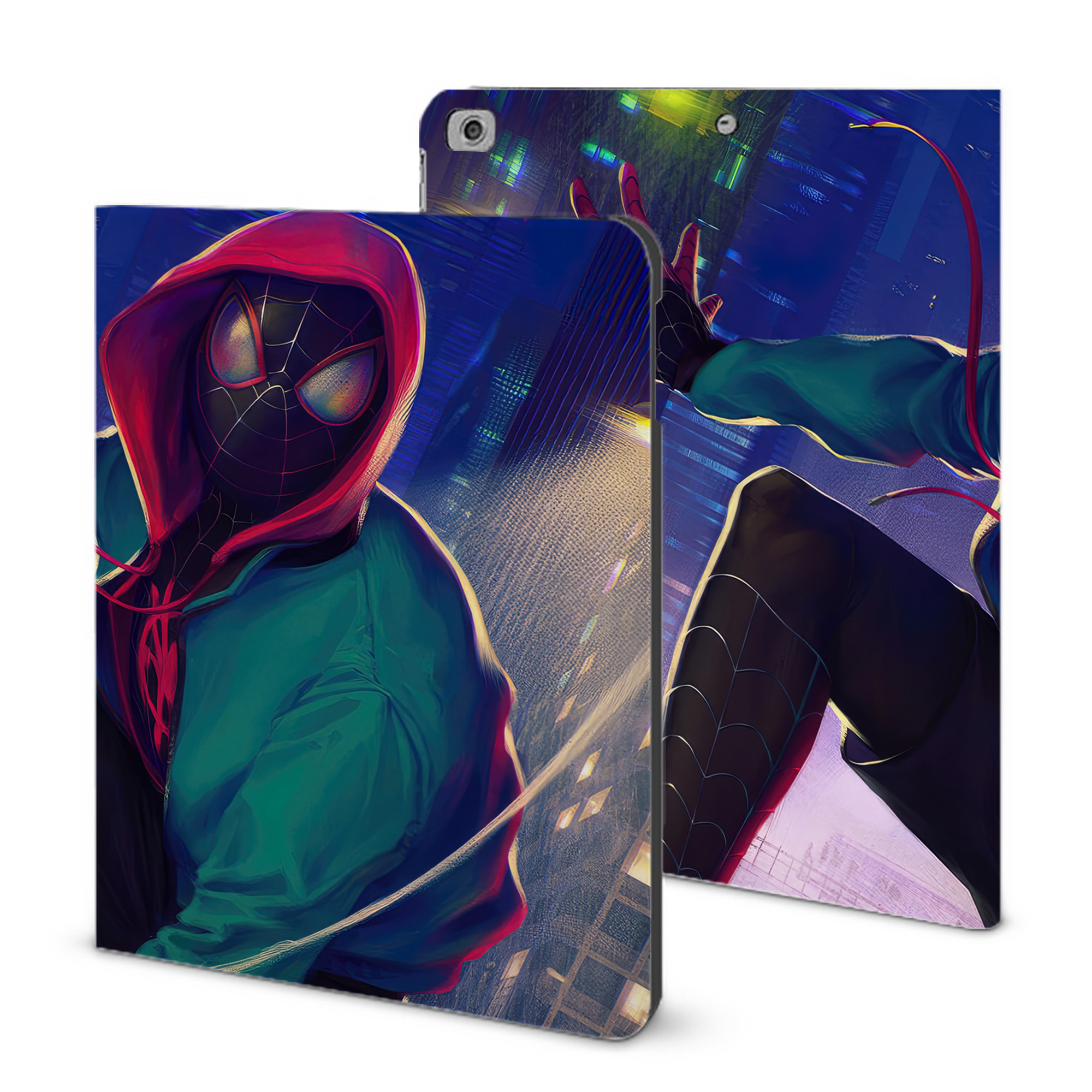 （画像用） Spider Man スパイダーマン IPad ケース ブック型 PUレザー TPU 耐衝撃 軽量 薄型 ペン収納なし 全面保護 IPad 各モデル対応